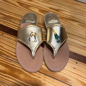 Jack Rogers Metallic Gold Slide Sandals